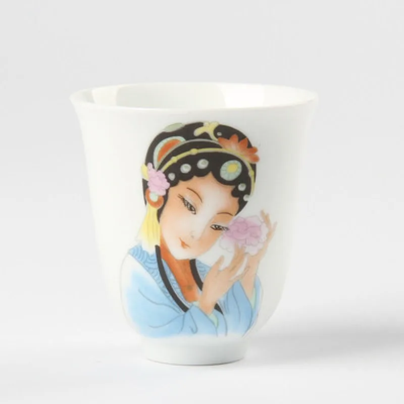 Kung fu tea cup single cup ceramic tea set beauty tea bowl ceramic blue and white master cup