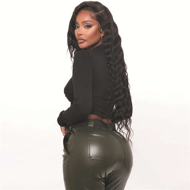 New Women's Solid Color Long-sleeved Round-neck Hollow Lace-up Top Sexy Short Navel T-shirt Street Wear Party Night Club Wear