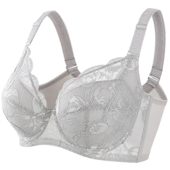 

Women's Beauty Lace Bra Plus Size Non Padded Minimizer Bras Full Figure Underwire Brassiere 34 36 38 40 42 44 46 48 B C D E FGH