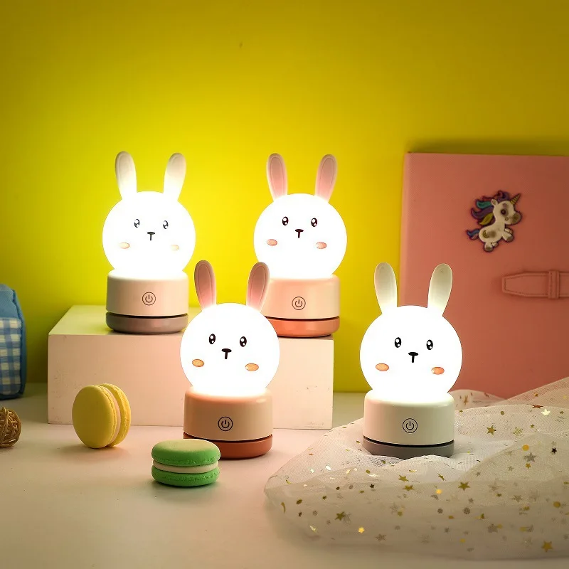 

Rechargeable Soft Silicone Pat Night Light LED Three-speed Touch Desktop Decoration Bedside Bedroom Cartoon Table Lamp Kids Gift