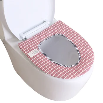 

Universal Toilet Lid Cover Mat Japanese style Plaid Seat Covers Household Closestool Protector Comfortable Bathroom Accessories