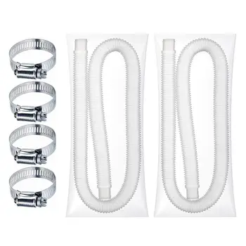 

Swimming Pool Replacement Hose Durable Soft Filter Pump Hose With 4 Metal Clamps Pool Pump Replacement Accessory 1.25 in