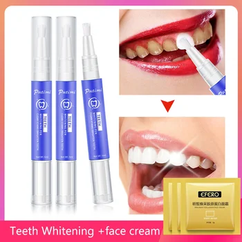 

Whitening Tooth Pen Remove Plaque Stains Bleaching Teeth Whitener Gel Cleaning Serum Oral Hygiene+Collagen Anti Aging Face Cream