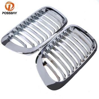 

POSSBAY Chrome Car Front Grille Racing Grills for BMW 3-Series BMW M3 Cabrio 325Ci/328Ci/330Ci 2001-2006 Car Center Grille Grill