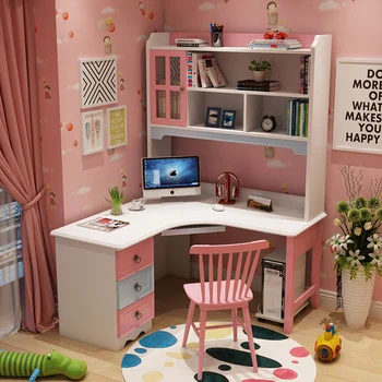 

American solid wood desk student desk combination with chair