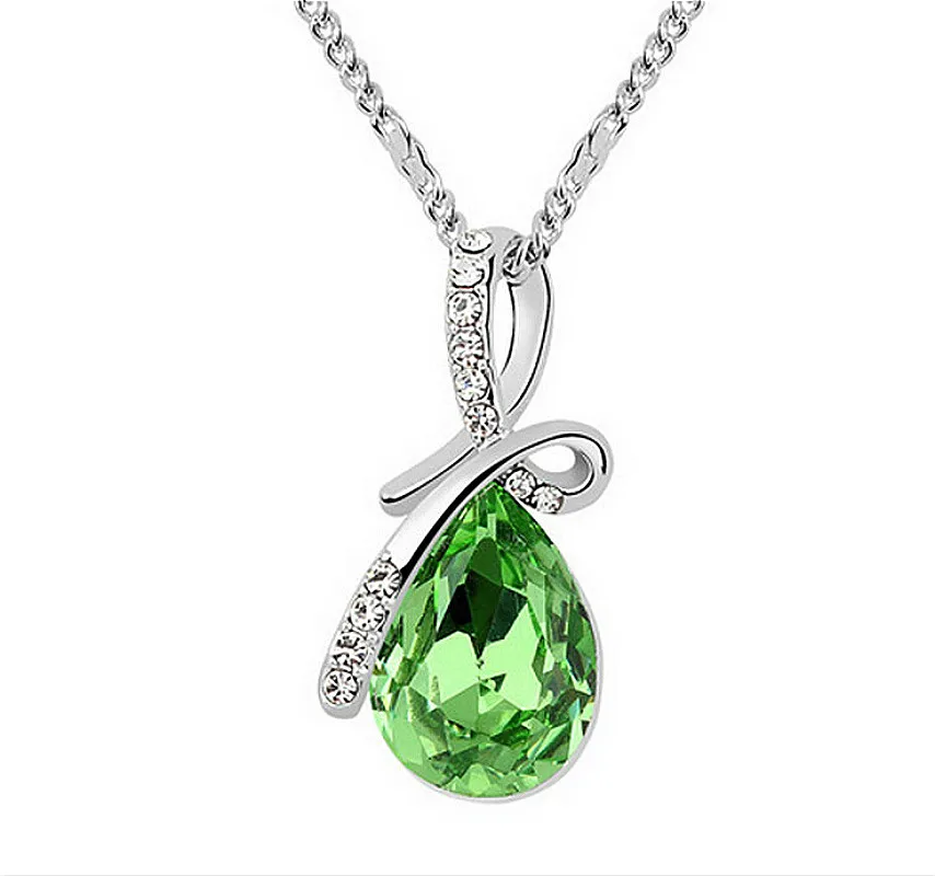 Ожерелье в форме капель воды в форме сердца, ожерелье с кристаллами, ювелирное изделие для девушек, подарок - Окраска металла: R