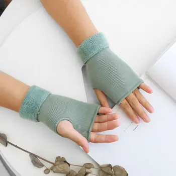 

Women Winter Half Finger Gloves Wrist Arm Hand Warmer Knitted Mittens New 1 Pair Stretch Knitted Gloves Women Warmer Mittens