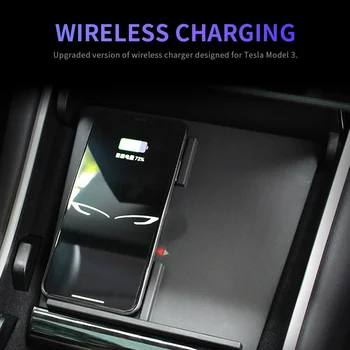 

Auto Intelligent Wireless Fast Charger Case Phone Charging Dock Car Wireless Phone Charger Double 10W for Tesla MODEL 3
