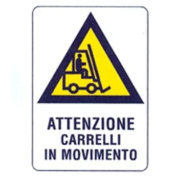 

CARTELLO MOVIMENTO CARRELLI 48x 68 PLASTICA [TARGOTIMBRI ]