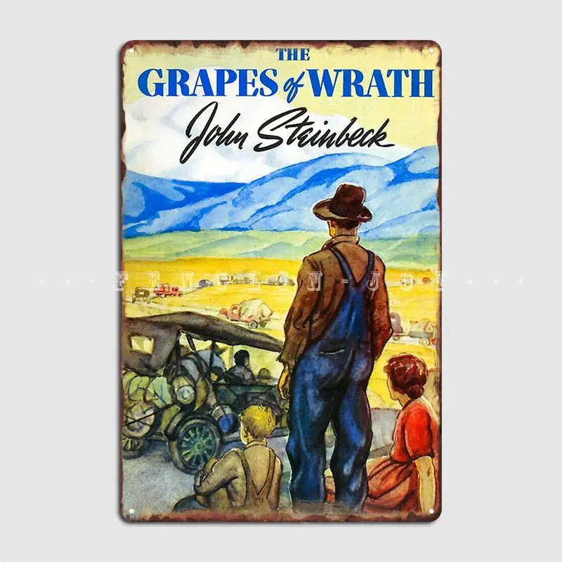 

The Grapes Of Wrath 1939 First Edition Cover John Steinbeck Poster Metal Plaque Pub Garage Painting Décor Tin Sign Poster