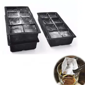 

TPFOCUS Ice Cube Mold 8-Grid Silicone Frozen Tray Ice Making Mold Home Kitchen DIY Tools Ink black Easy to demould soft Mold