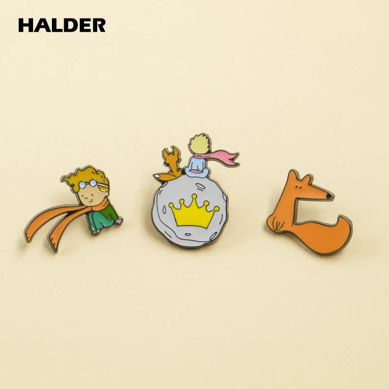 BR0066 HALDER Le Petit Prince звезда модные ювелирные изделия игла шаль-рубашка брошь с дизайном «девочка» лиса булавки нагрудный значок одежда аксессуары подарки