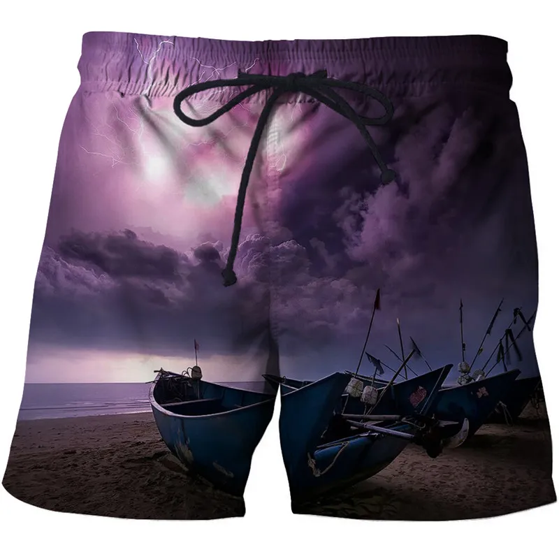 Пляжные шорты мужские с принтом лодки Masculino Homme 3d короткие плавки быстросохнущие пляжные шорты мужские Прямая поставка