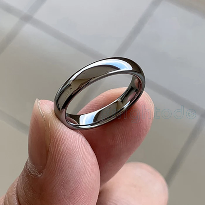 Width 4mm Высокое качество Вольфрам Карбидное кольцо серебряное обручальное кольцо Обручение кольцо для Для мужчин Для женщин купольная полоса полированная Блестящий свободный крой 8/6/4/2 мм - Цвет основного камня: Width 4mm