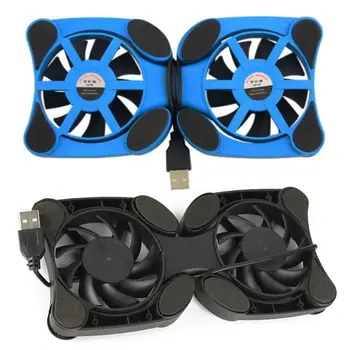 

2 Fan Laptop Radiator Foldable Portable USB Cooling Pad for Computer Notebook R2JB