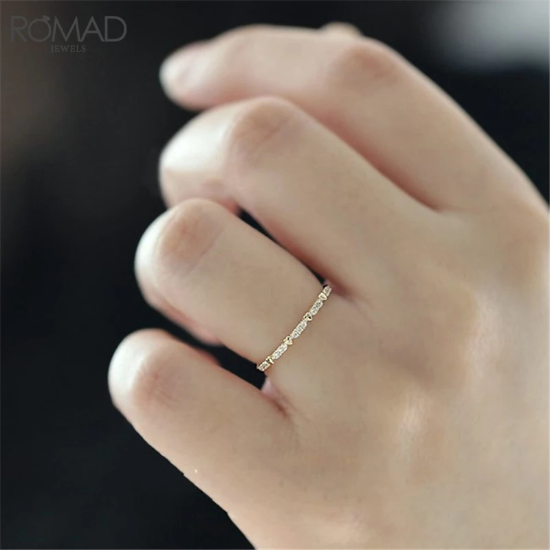 Anillos de corazón de amor delicada para mujer, Micro Circonia cúbica, anillos de compromiso de boda delicado Delgado, dedo Delgado, regalos de joyería y anillos R50