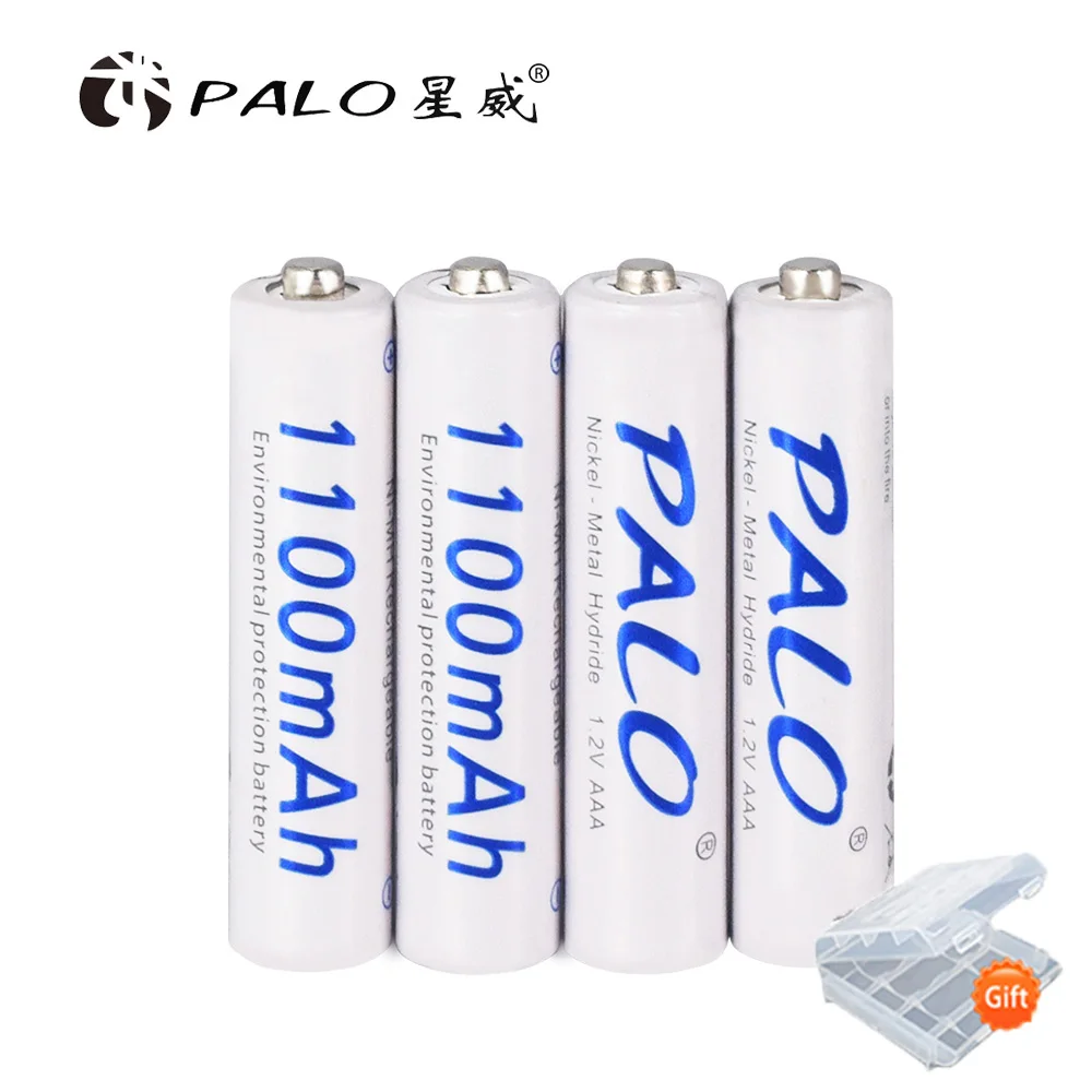 PALO 2-24 шт AAA аккумуляторная батарея 1,2 V 1100mAh 3A ni-mh ni mh nimh 1,2 Вольт Оригинальные аккумуляторы высокой емкости тока - Цвет: 4pcs