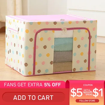 

Steel Frame S Storage Bag Oxford Cloth Finishing Box Quilt Storage Box Folding Wardrobe Cloth Extra Large Storage Bag With Lid