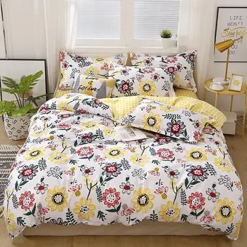 

Flower printing Pastoral Style bedding set fashion Duvet Cover and pillowcase Twin/Full/Queen/King Size luxury Home Textiles