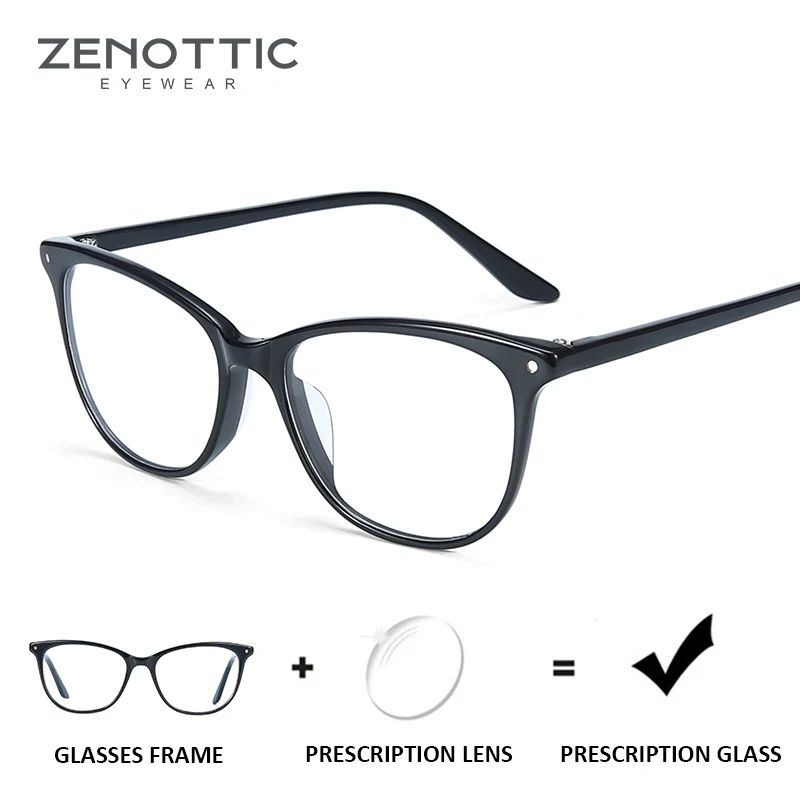 Zenottic Cat Eye Acetate Prescription Eyeglasses Women Antiblueray