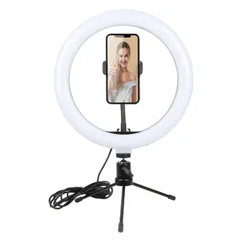 

Mini Tripod Stand Cell Phone Holder Led Ring Light Selfie Photography Lighting for Live Stream Makeup for You-Tube Video 4.29