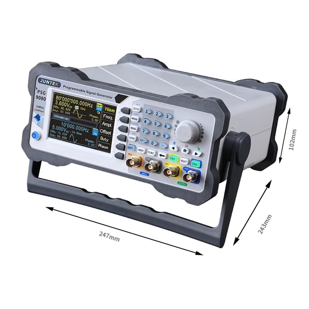 PSG9080 2 Channel Programmable Function Arbitrary Wave Signal Generator Voltage Control Frequency Meter 1nHz-80MHz LCD