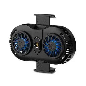 

Rechargeable Mobile Phone Radiator Gaming Universal Phone Cooler Portable Double Fan Holder Heat Sink For IPhone Samsung Huawei