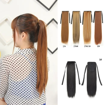 

Synthetic Clips In Ponytails Hairpieces 22 Inch Pony Tail For Short Styling High Temperature Fiber Long Straight Hair Extension