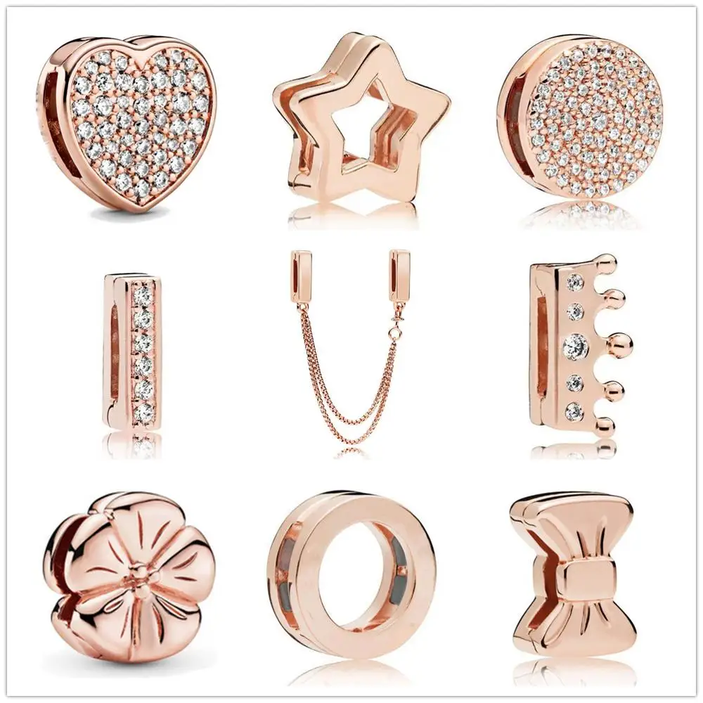 925 Sterling Silver Rose Gold Charm 