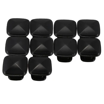 

Stepped Square Cabinet Knob - Black Pull Handle 29mm, 10-Pack for Kitchen Cupboard Door, Bedroom Dresser Drawer, Bathroom W