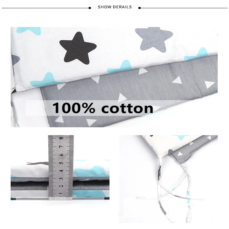 Hot-Baby-Bed-Crib-Bumper-U-Shaped-Detachable-Zipper-Cotton-Newborn-Bumpers-Infant-Safe-Fence-Line