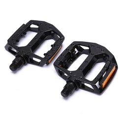 Aluminum Alloy Mountain Bike Flat Pedals - Durable and Lightweight (Black)