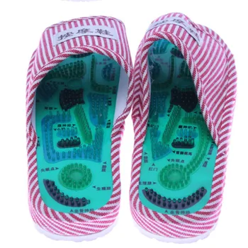 

Healthy Striped Pattern Reflexology Foot Acupoint Slipper Massage Promote Blood Circulation Relaxation Foot GOOD Care Shoes 25cm