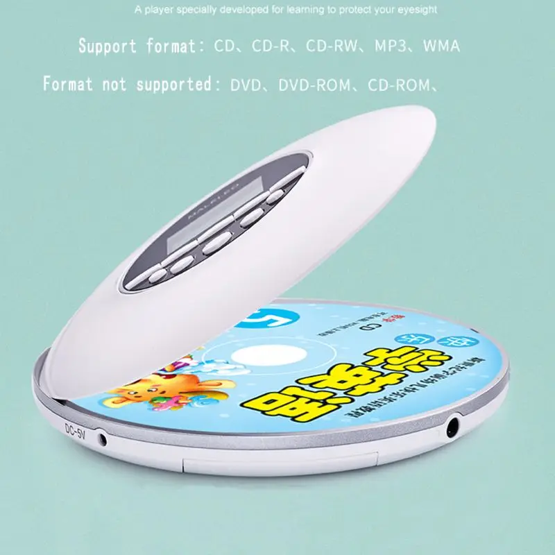 

Portable Shockproof CD Player Personal Compact Disc Player with Headphones Jack Small Music CD Walkman Players with LCD Display