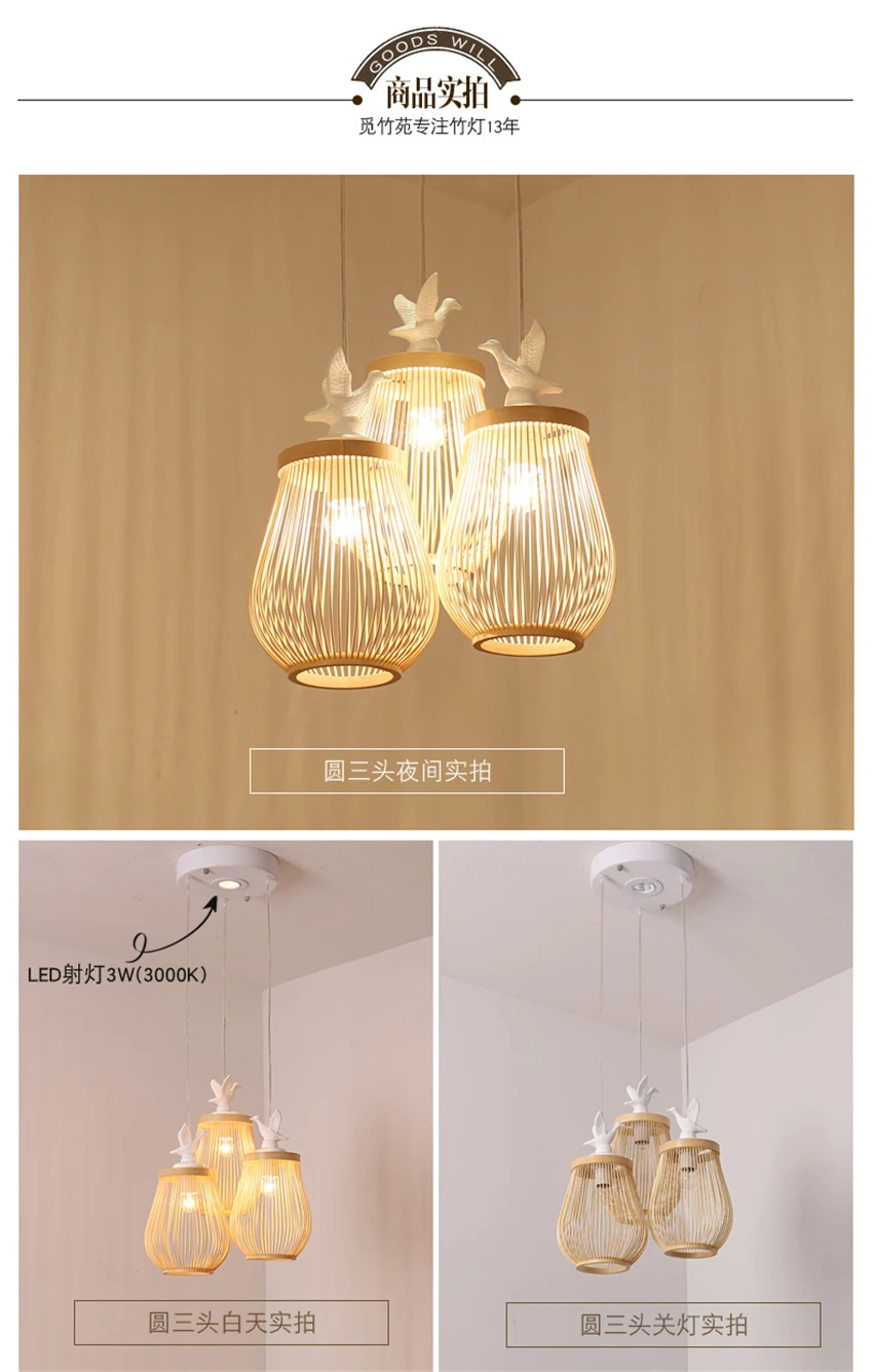 Luminária pendente de madeira moderna, lâmpada japonesa