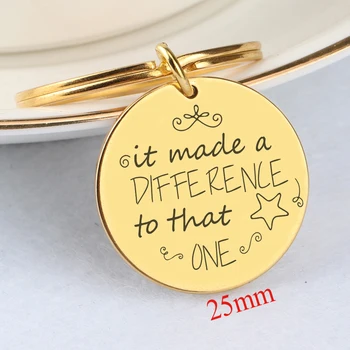 

Stainless Steel Round Keychain For Beach Lover's Gift Engraved It Made A Difference To That One Fashion Accessories