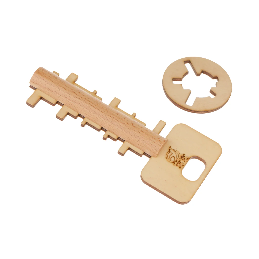 Wooden Kongming Key and Lock Toy Chinese Puzzle Game Family Play  Gift