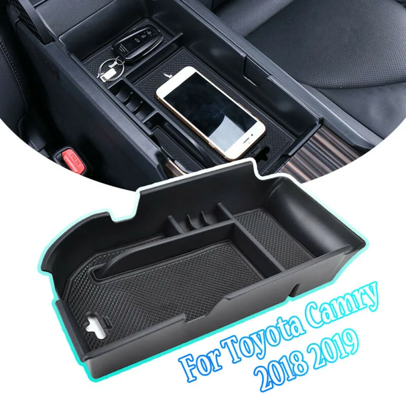 

Car Armrest Storage Box For Toyota Camry 2018 2019 Armrest Storage Box Center Console Glove Tray Holder ABS plastic