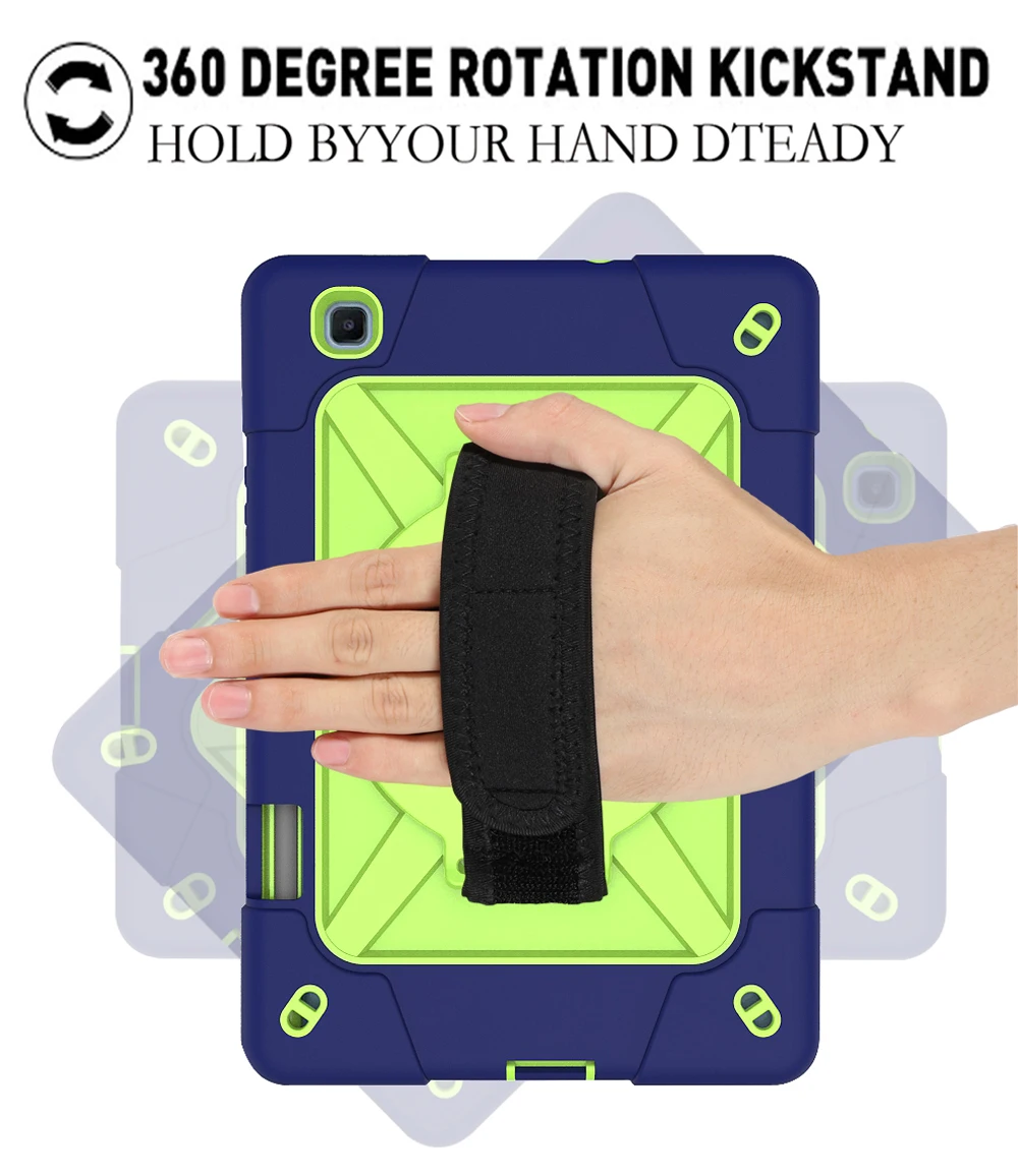 Kids Safe Case for Samsung Galaxy Tab S6 Lite 10.4''  Heavy Hard Rubber EVA Stand Case for SM-P610 P615 Tablet Cover with Strap