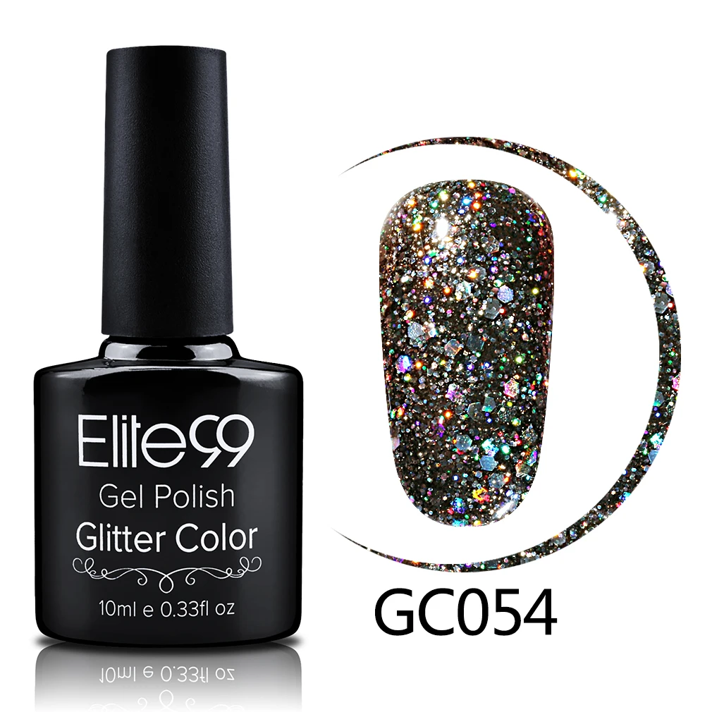 GC054 Elite99 10 мл Блестящий Перманентный лак для ногтей легко замачивается верхнее Базовое покрытие Гель-лак УФ светодиодная лампа машина Гибридный гвоздь лак - Цвет: GC054