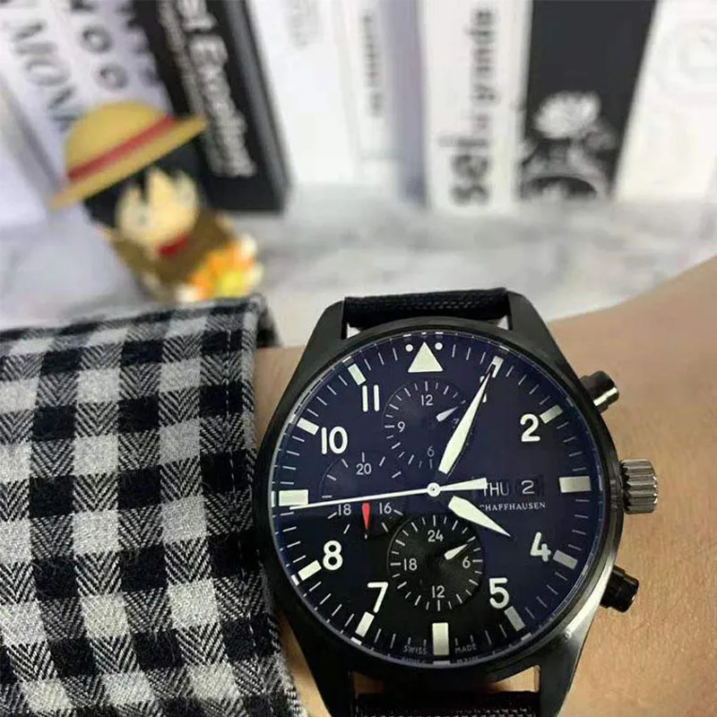 

Top Brand Mens Automatic Movement Watches Pilot Sports Watch Luxury Leather Strap Aviator Watch Relogio Masculino Calendar