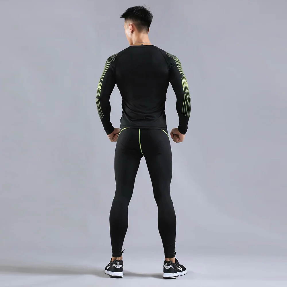Мужская спортивная одежда, утягивающий костюм спортивная одежда, набор для бега, спортивные колготки для бега, для занятий спортом
