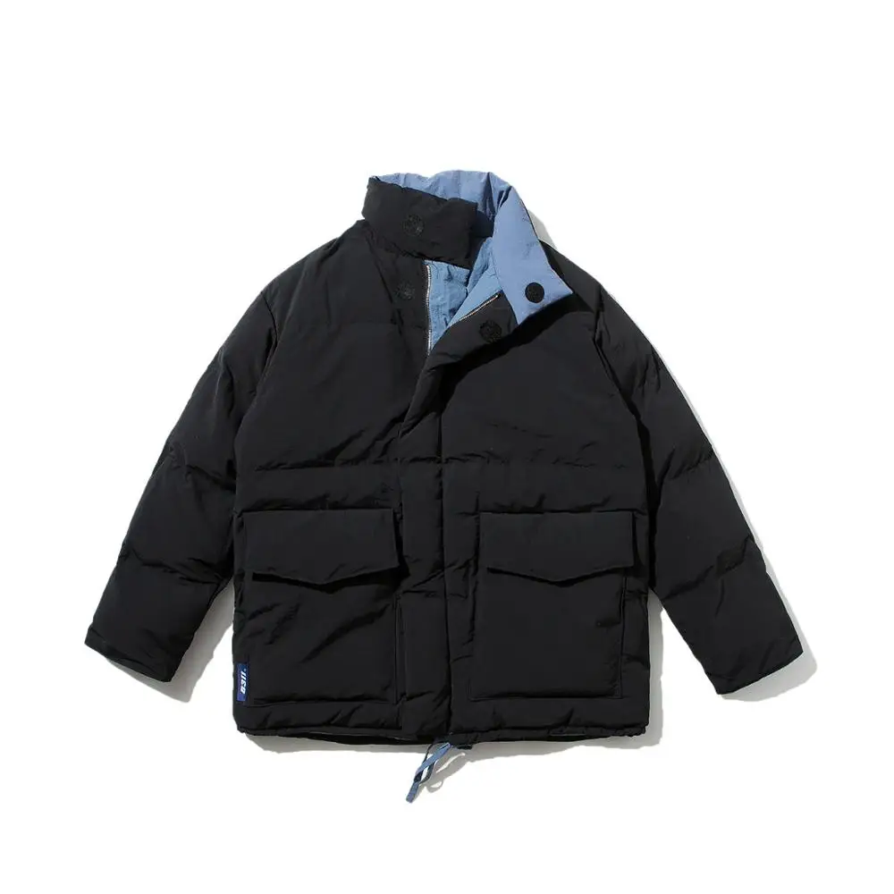 

Winter Thick Warm Cotton Padded Parkas Coat Men Japanese Streetwear Men Two Side Wear Windbreaker Jacket Outwear Men Overcoats