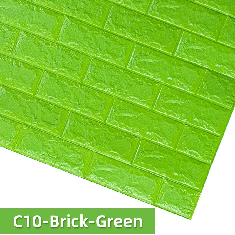 Kaguyahime 3D Самоклеящиеся настенные наклейки, декоративные водонепроницаемые обои для детской комнаты, кухни, спальни, 3D мраморные обои, кирпич - Color: C10-Brick-Green