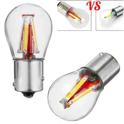 12 24v carro 1156 bau15s 581 py21w 4led filamento turn signal luz reversa lâmpada branca cob lâmpada impermeável exterior universal