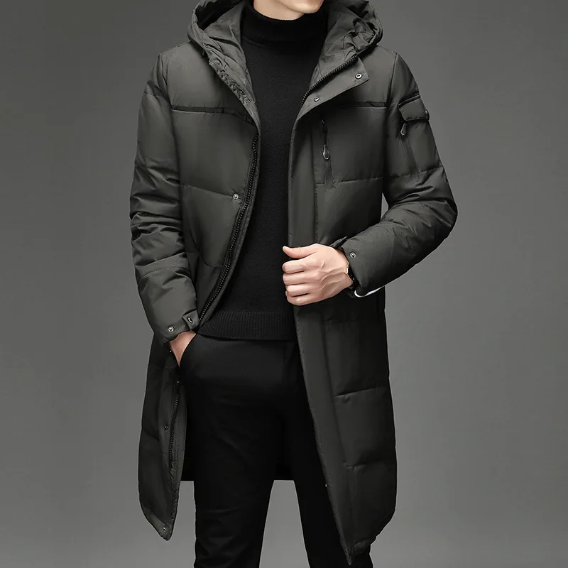  WUQIAO Hooded Long Coat Men's Winter Down Puffer