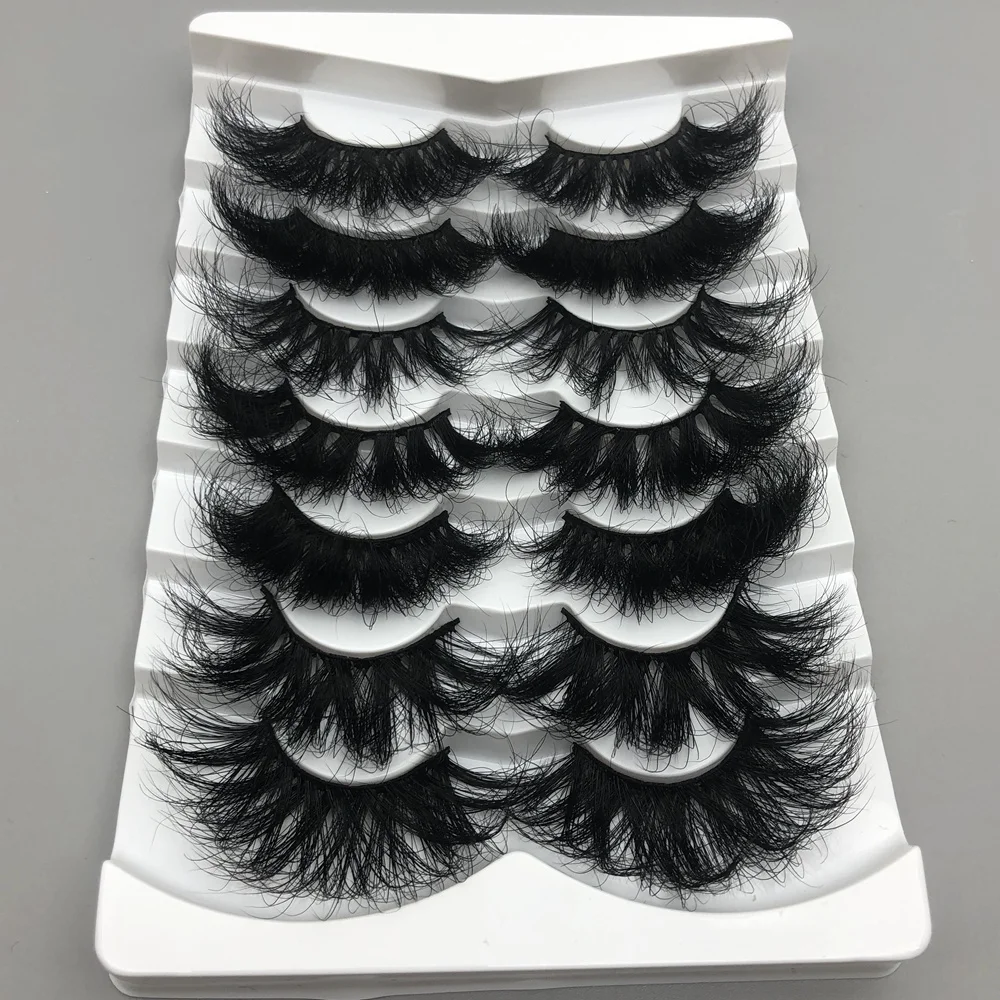 Mikiwi 5/10/30/50/100 Fluffy Mink Lashes Wholesale With Packaging 25mm Fluffy Mink Eyelashes Bulk 3D Mink Eyelashes Custom Logo