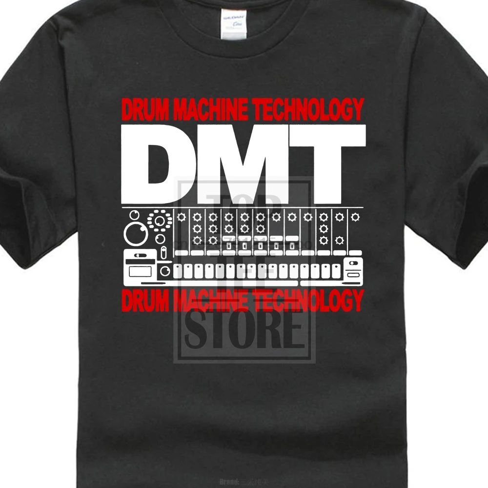 Dmt футболка барабанная машина технология Dj Rave музыкальный фестиваль белые