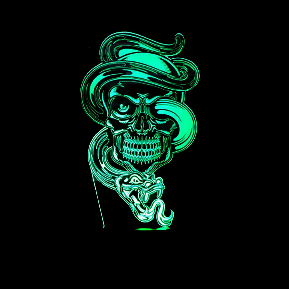 

New Style Ghost 3D Night Lamp Colorful Touch Control Remote Control LED Visual Lamp Touch 3D Small Table Lamp