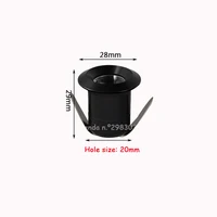 Silvery/Black/White/Golden Mini LED Downlights 1W 3W 20mm 85V-265V Jewelry Display Ceiling Recessed Cabinet Spot Lamp DC12 24V - Image 2